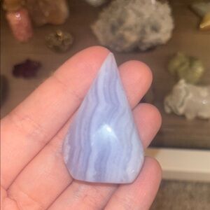 Blue Lace Agate Teardrop Standing Freeform Stone